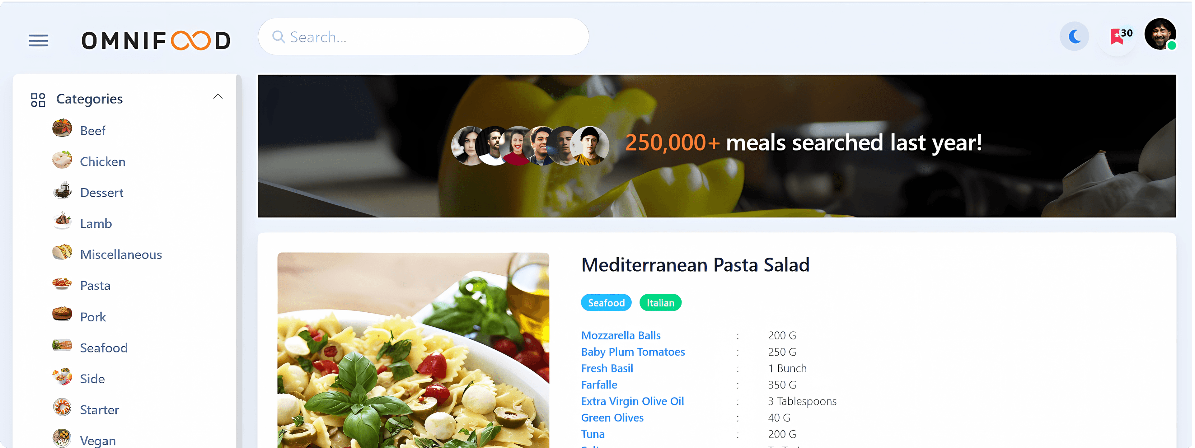 Omnifood: Ad-Free Recipe Search Platform